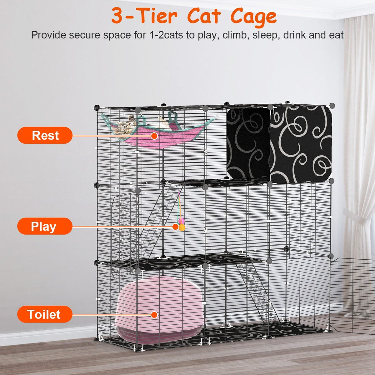 3-Tier Cat & Small Pet Play Enclosure