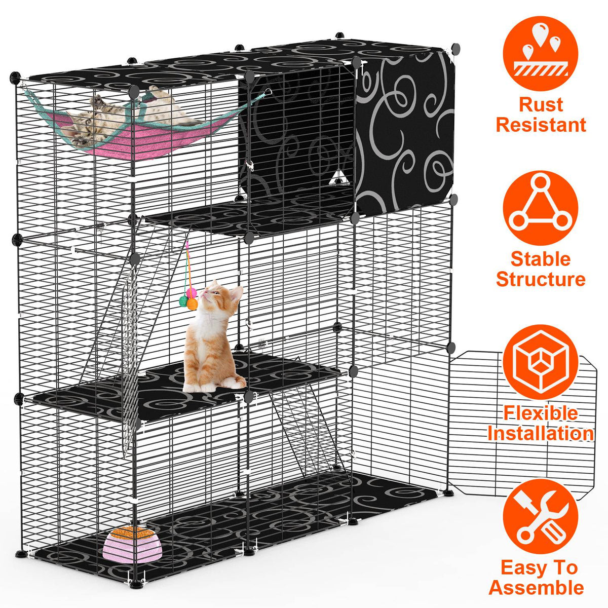 3-Tier Cat & Small Pet Play Enclosure