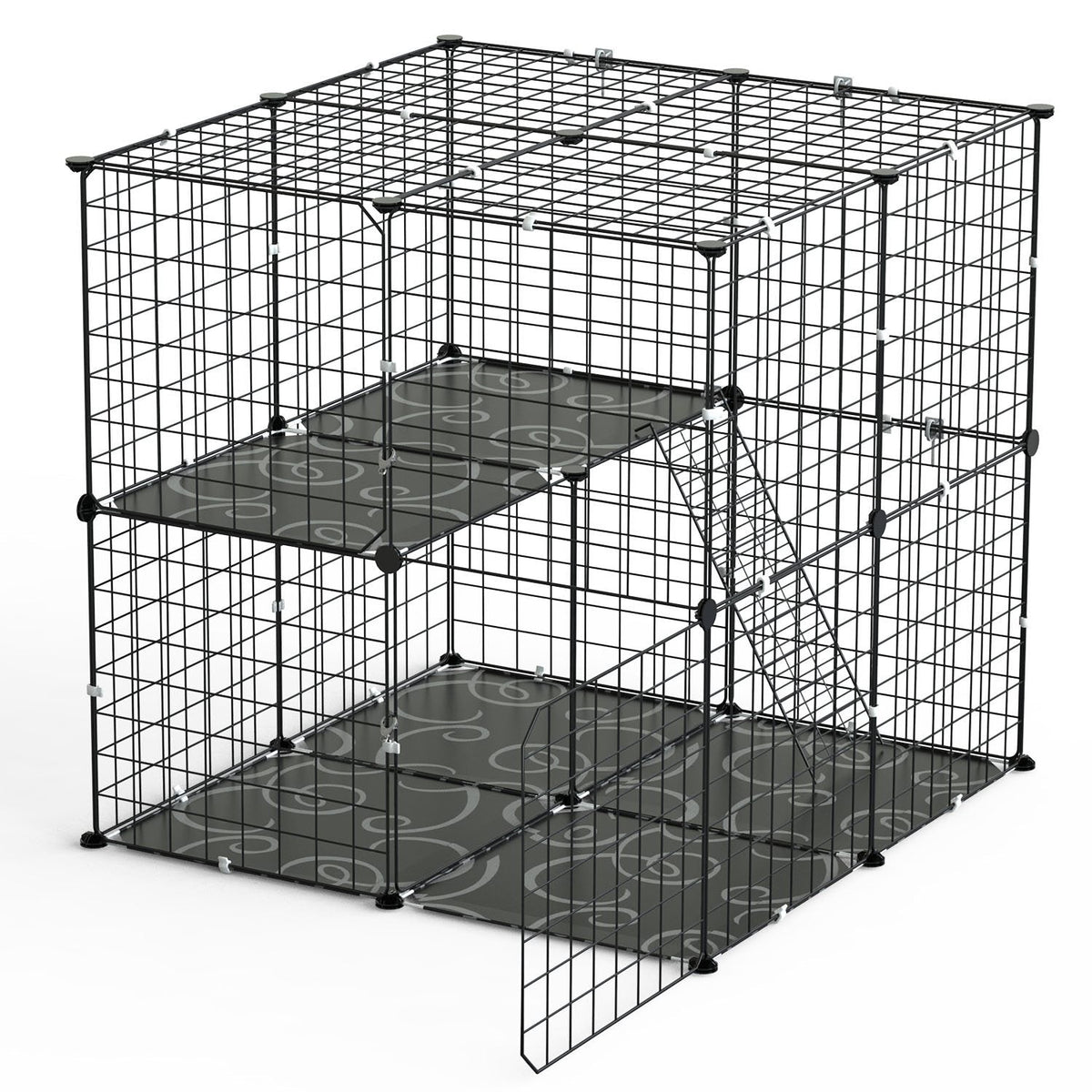 2-Tier Indoor Cat & Small Pet Playpen with Ladder