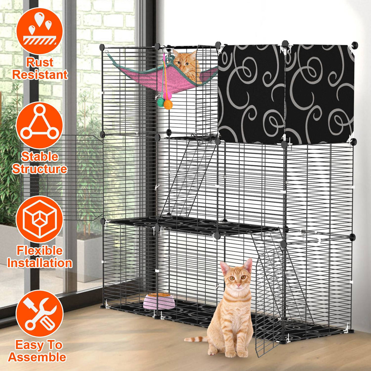 3-Tier Cat & Small Pet Play Enclosure