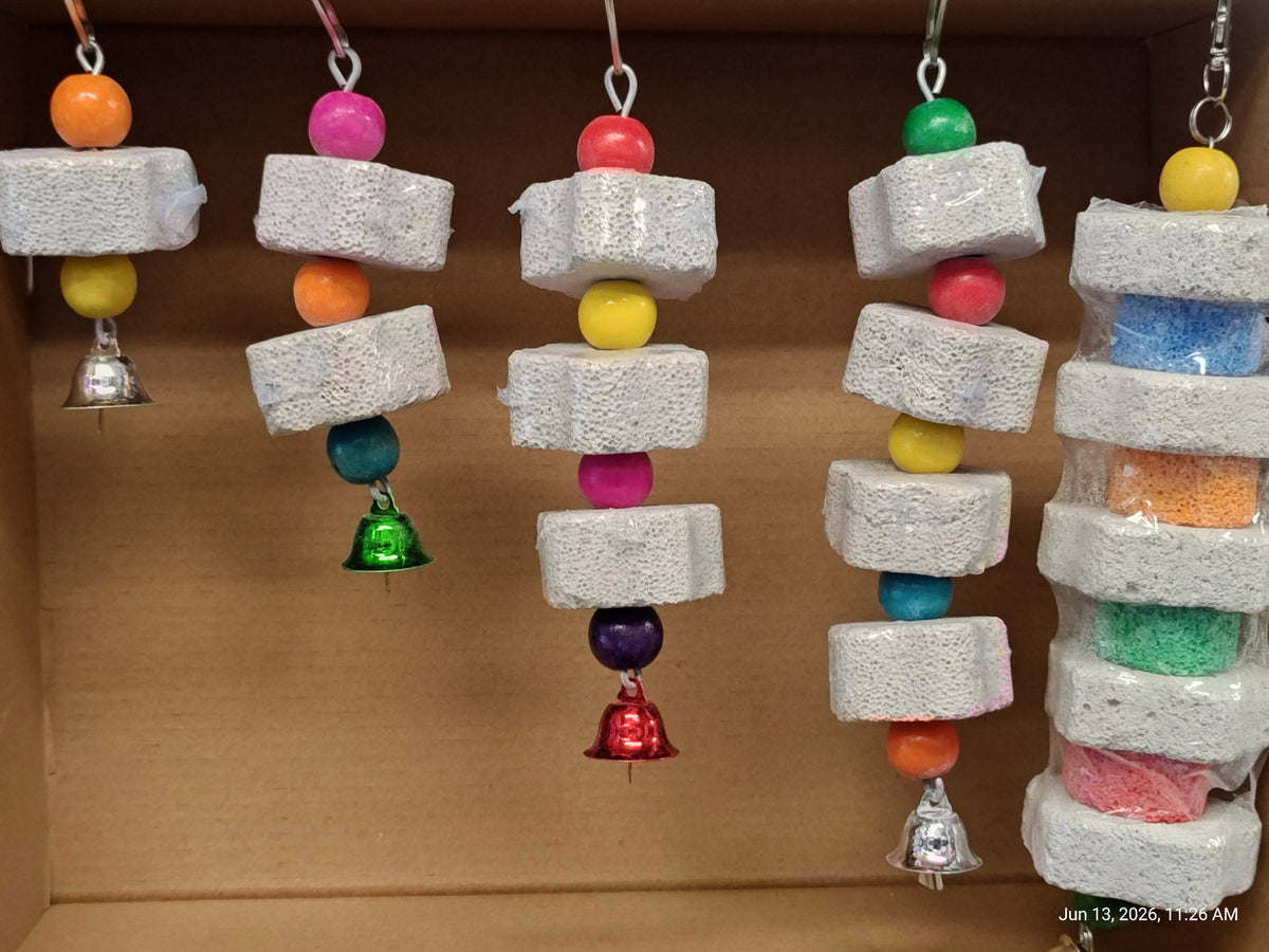 Hanging Flower Pumice Chew Toy for Small Pets