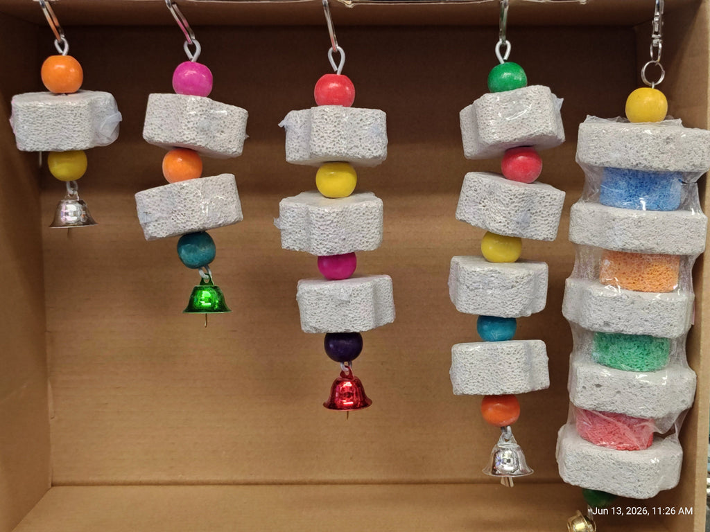 Hanging Flower Pumice Chew Toy for Small Pets
