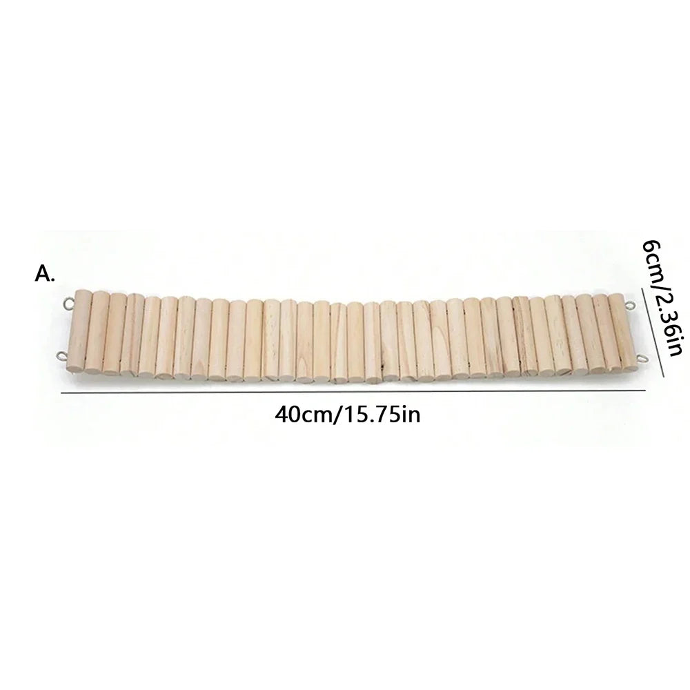 Bendable Wooden Bridge for Hamsters & Small Pets