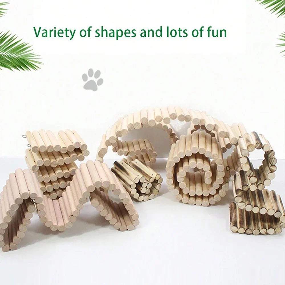 Bendable Wooden Bridge for Hamsters & Small Pets