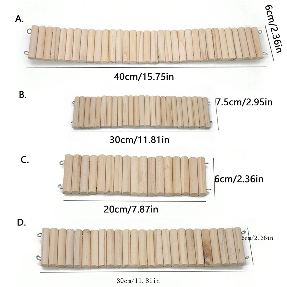 Bendable Wooden Bridge for Hamsters & Small Pets
