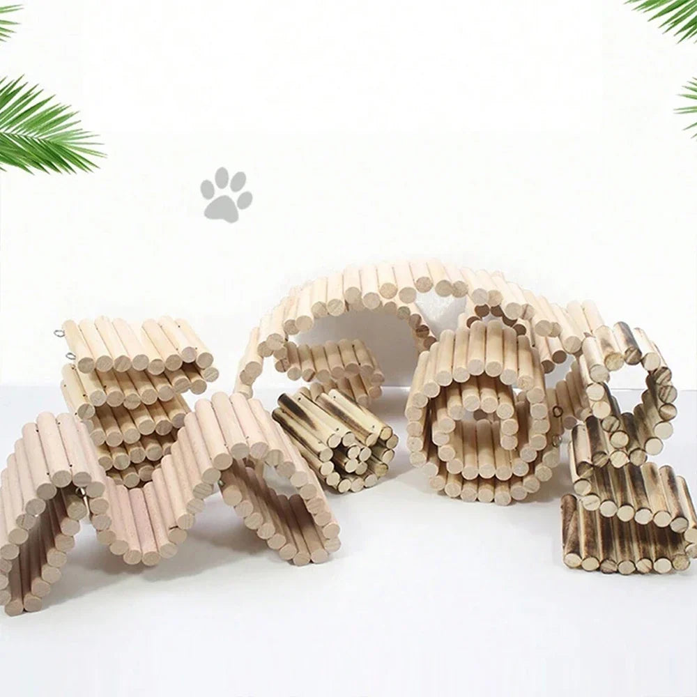 Bendable Wooden Bridge for Hamsters & Small Pets