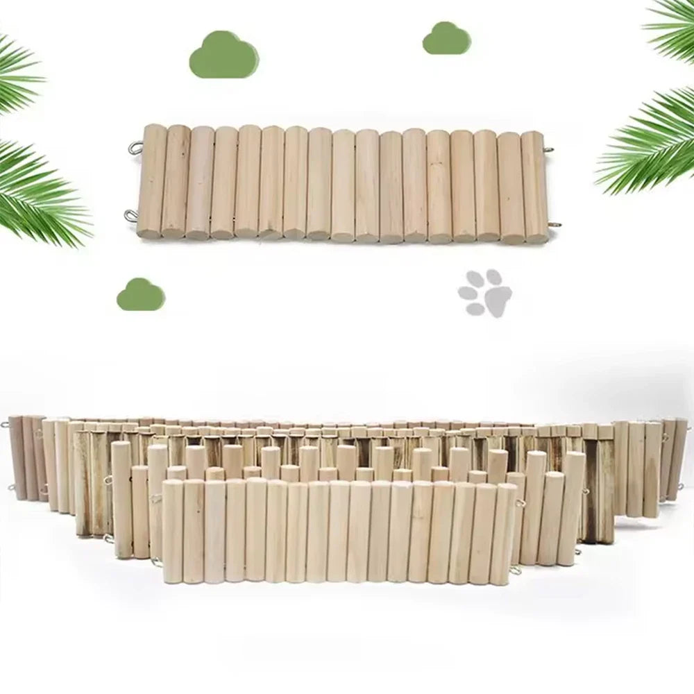 Bendable Wooden Bridge for Hamsters & Small Pets