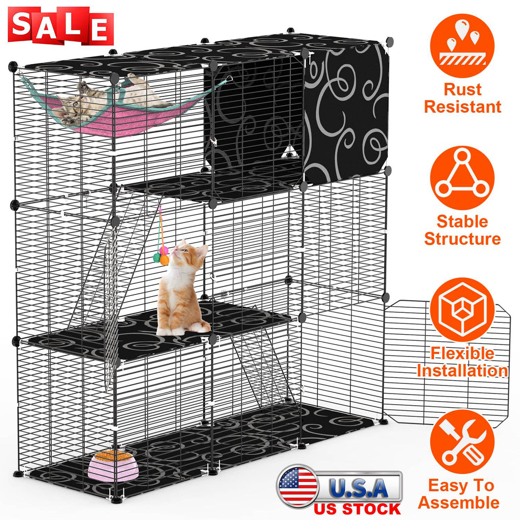 3-Tier Cat & Small Pet Play Enclosure