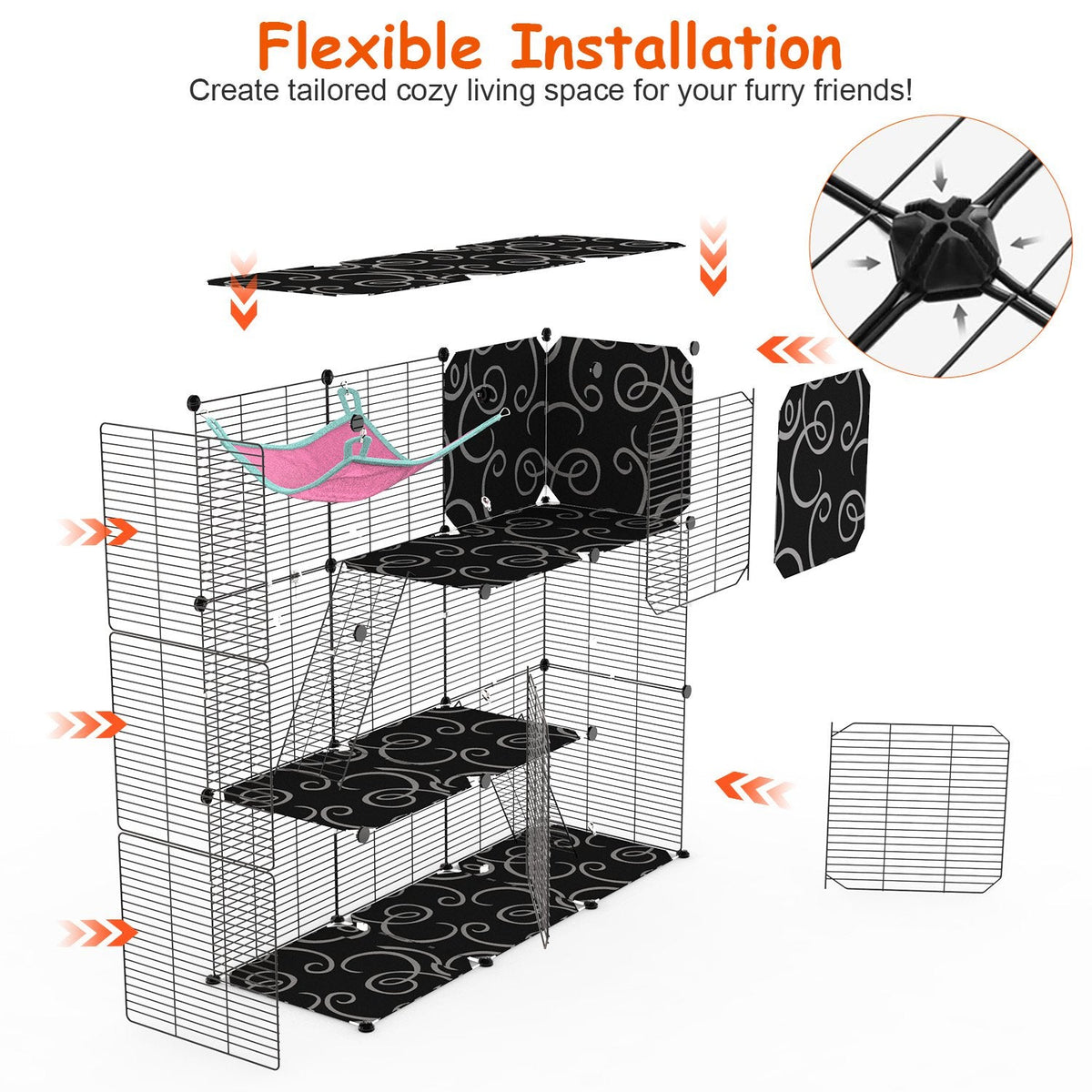 3-Tier Cat & Small Pet Play Enclosure