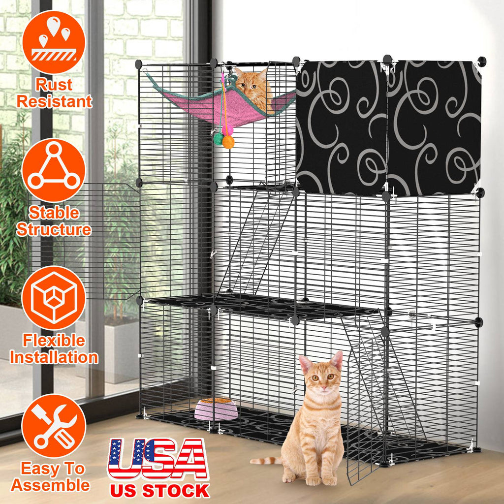 3-Tier Cat & Small Pet Play Enclosure