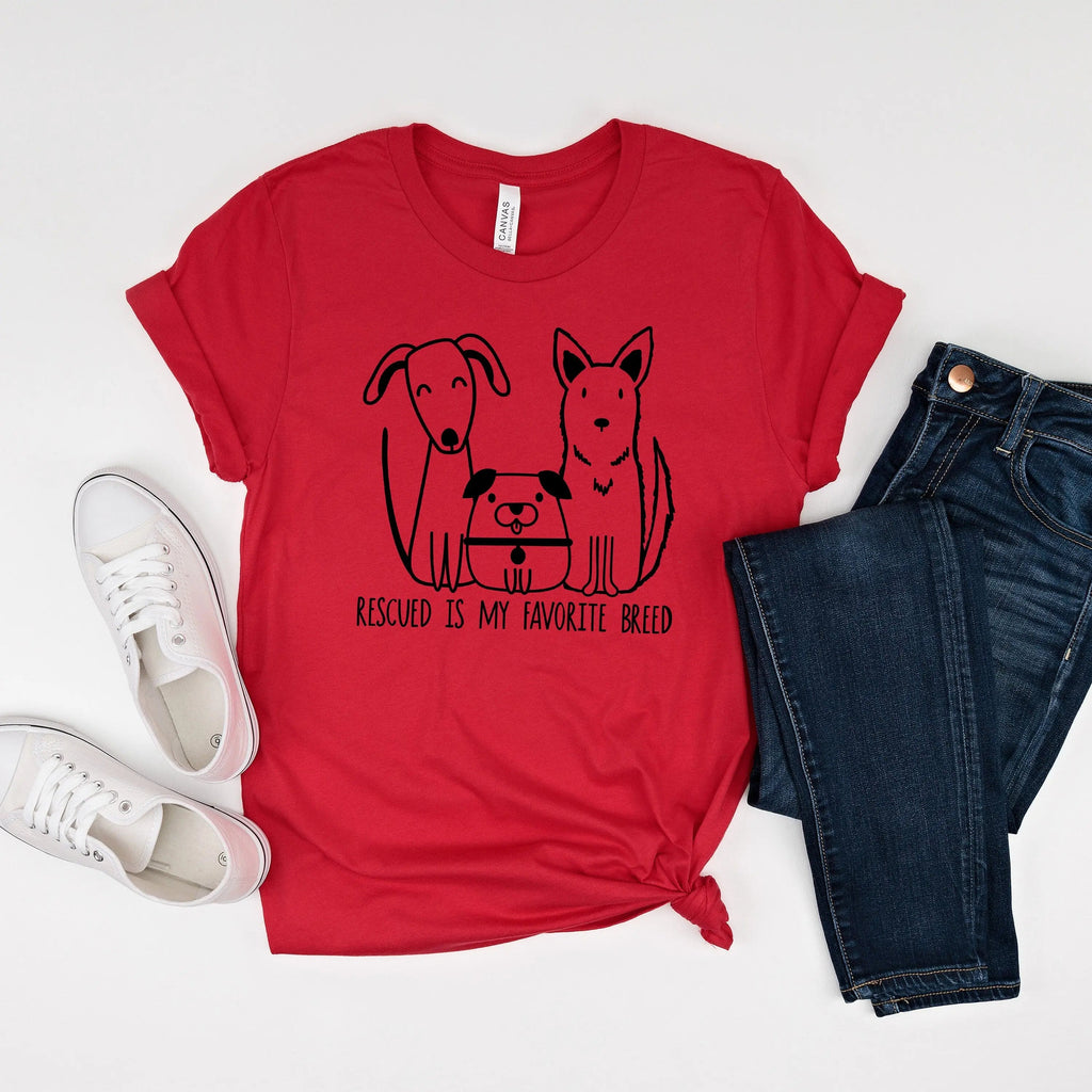 Rescued Is My Favorite Breed – Dog Mom T-Shirt