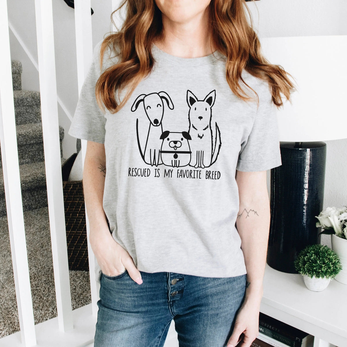 Rescued Is My Favorite Breed – Dog Mom T-Shirt